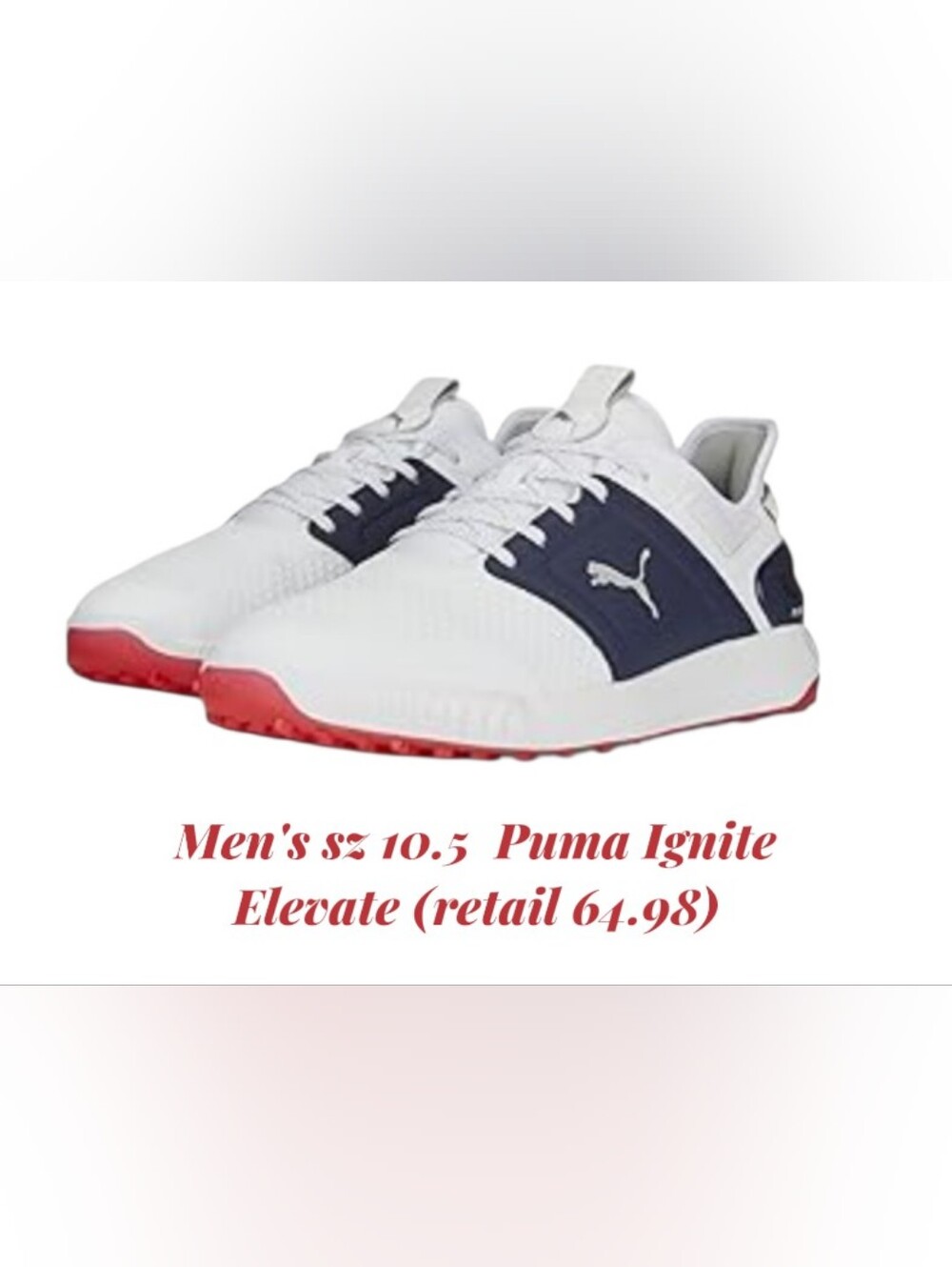 ❌Puma White Navy Red Low-Top Sneakers